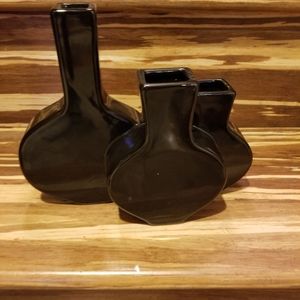 Hosley Triple Black Midcentury Modern Modern Vase